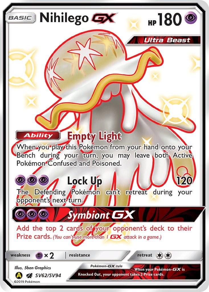 Hidden Fates Nihilego GX Pokémon card